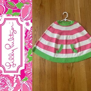 Lilly Pulitzer Girls Evie Sweater Poncho- Size 5 -NWT